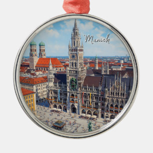 Munich Marienplatz Germany Metal Tree Decoration