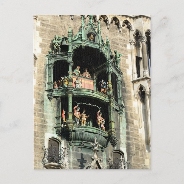 munich neues rathaus glockenspiel postcard (Front)