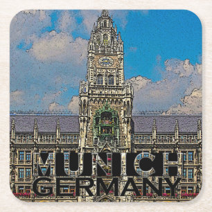 Munich Square Paper Coaster