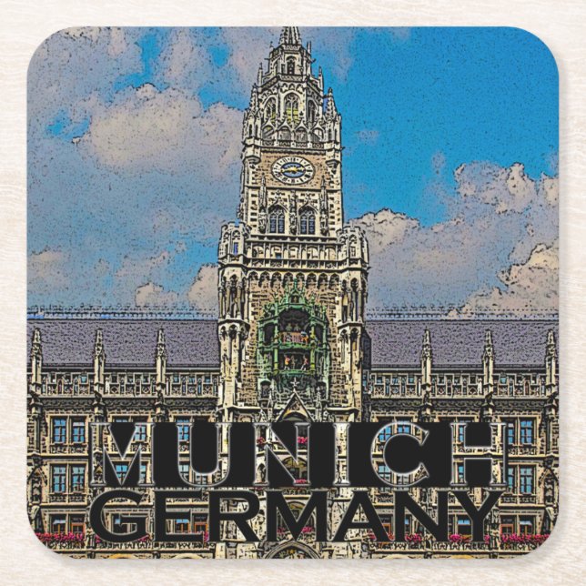 Munich Square Paper Coaster (Front)