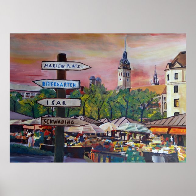 Munich Viktualienmarkt Poster (Front)