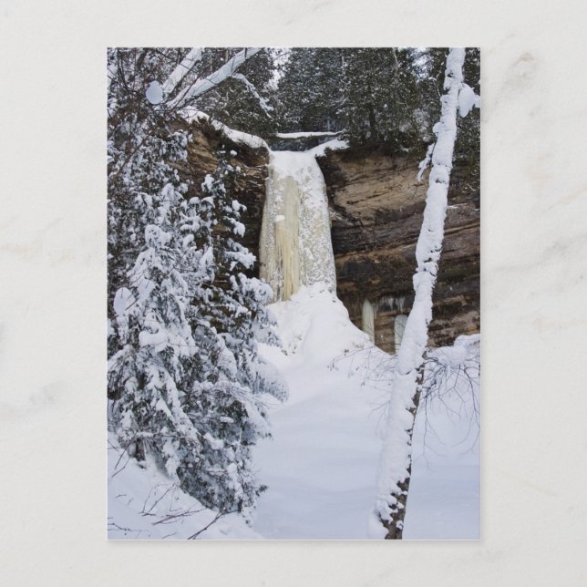 Munising Falls In Winter-postcardcopy Postcard (Front)