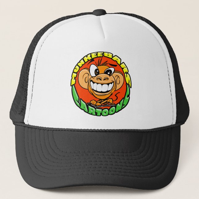Munkee Bars Cartoons Trucker Hat (Front)