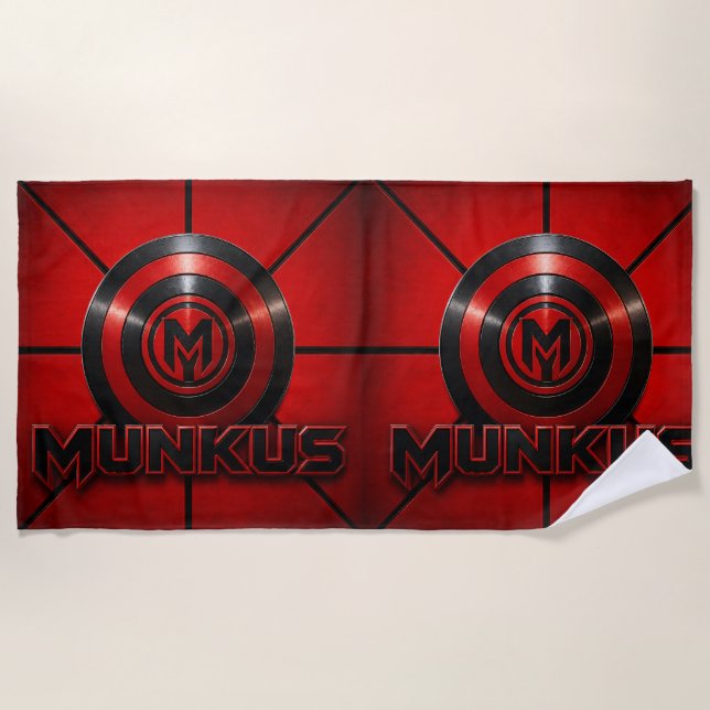 munkus/emblem shield/towel/red towel/bathroom beach towel (Front)