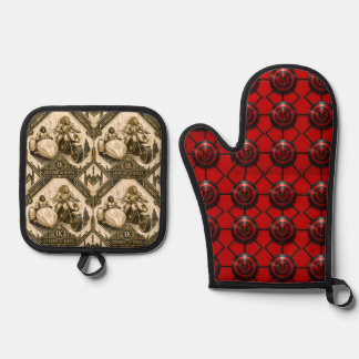 munkus potholder Whiteset//kitchen accessories/ Oven Mitt & Pot Holder Set