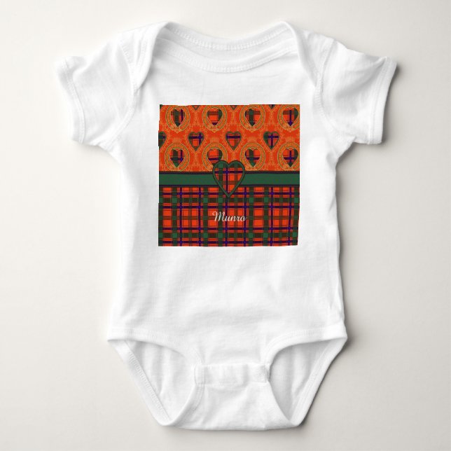 Munro clan Plaid Scottish tartan Baby Bodysuit (Front)
