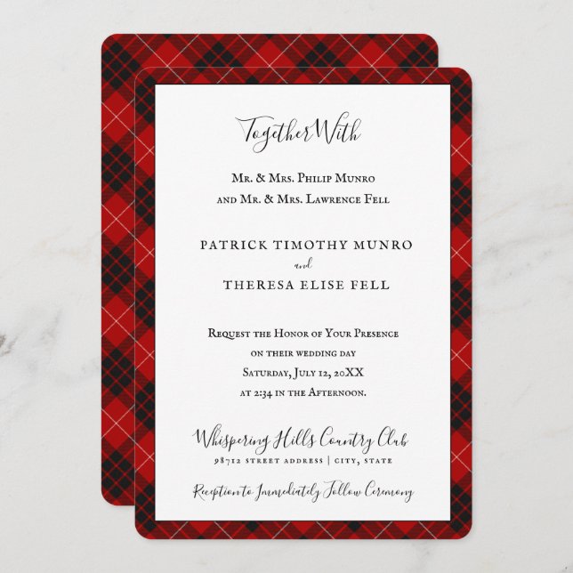 Munro Clan Tartan as in Vestiarium Scoticum Invitation (Front/Back)