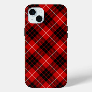 Munro tartan red black plaid iPhone 15 mini case