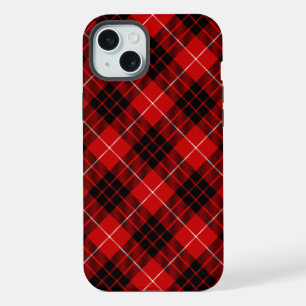 Munro tartan red black plaid iPhone 15 plus case