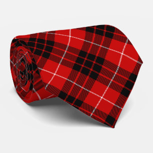 Munro tartan red black plaid tie