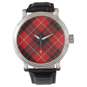 Munro tartan red black plaid watch
