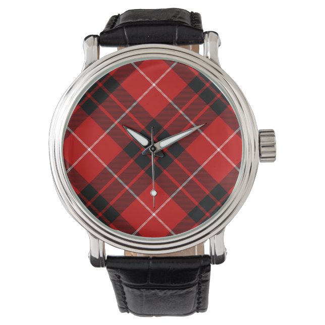 Munro tartan red black plaid watch (Front)