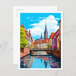 Munster Germany Art Vintage Travel Illustration Postcard