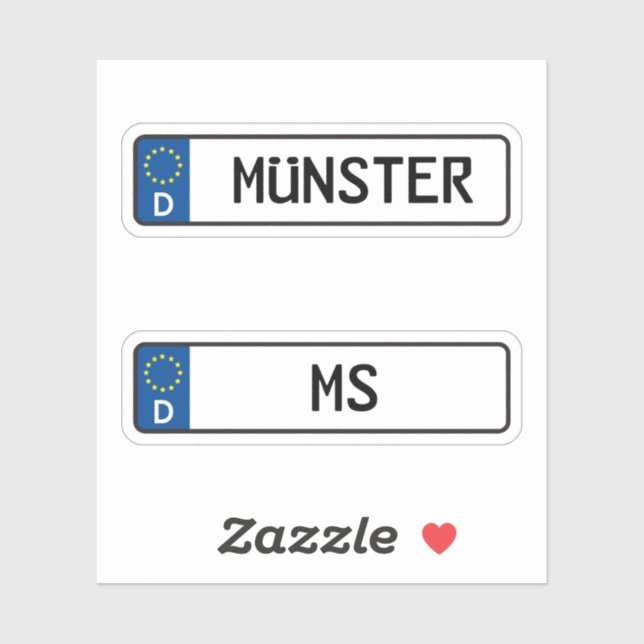 Munster kennzeichen, German Car License Plate (Sheet)