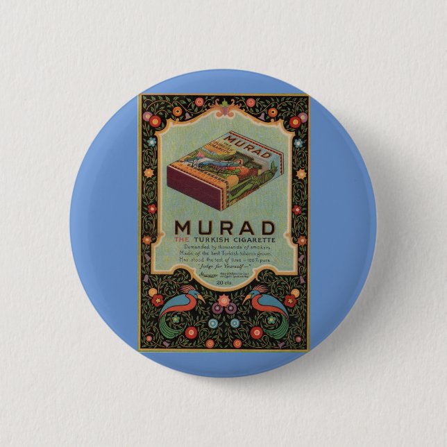 Murad Cigarettes ad 6 Cm Round Badge (Front)