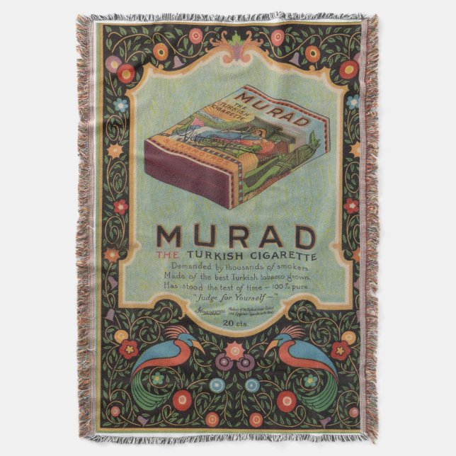 Murad Cigarettes ad Throw Blanket (Front Vertical)
