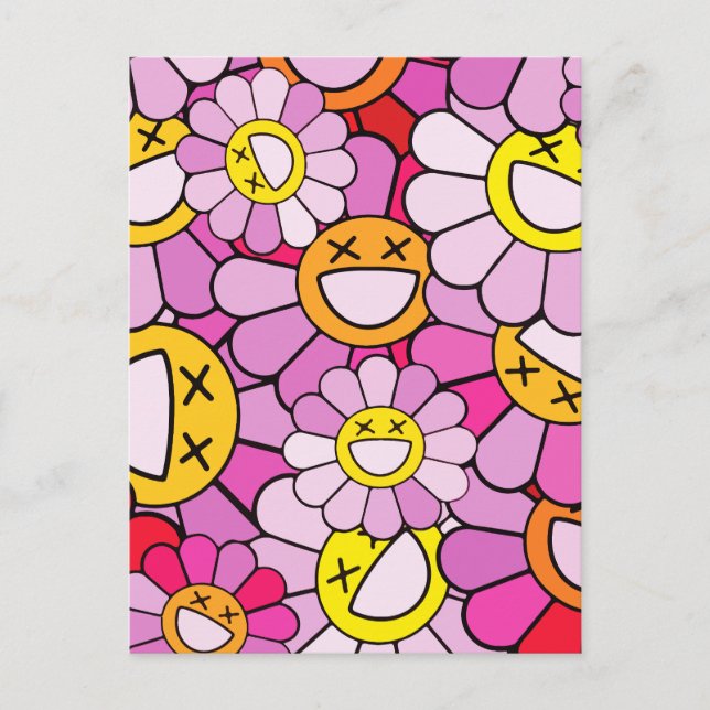 Murakami flowers holiday postcard (Front)