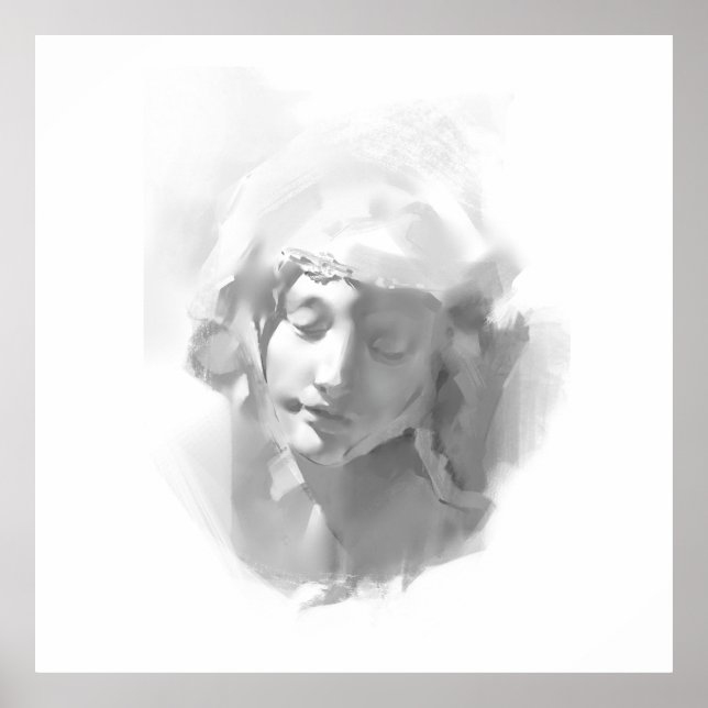 Mural Art  Plaster Statue  Woman  sketch Poster (Front)