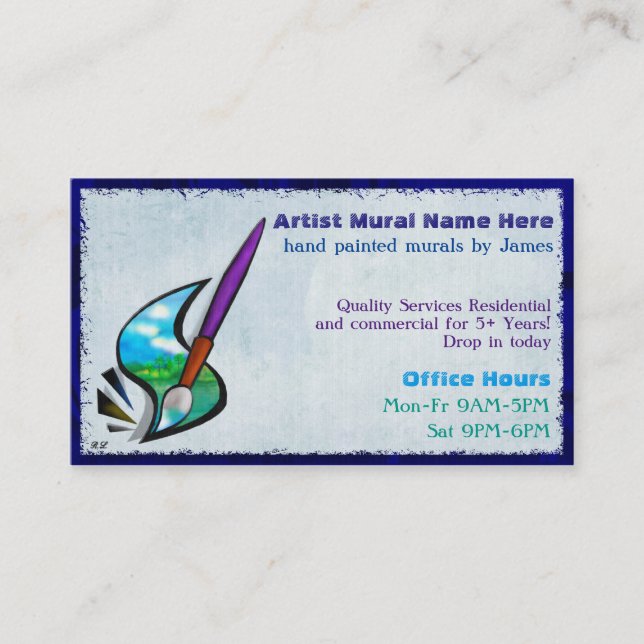 Mural Artist Graphic Design COMMERCIAL RESIDENTIAL Business Card (Front)