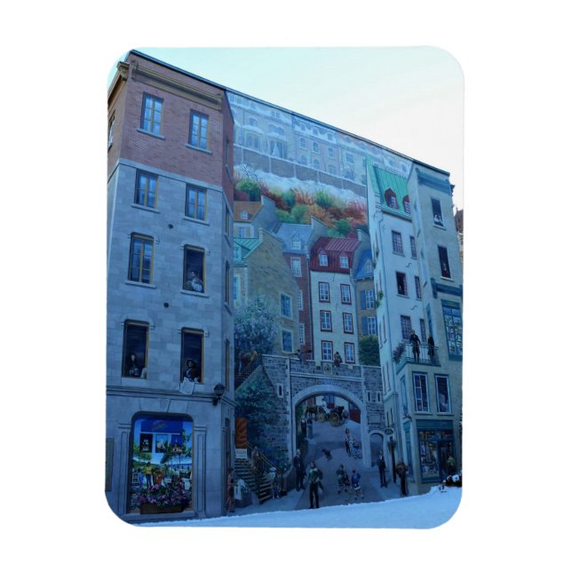 Mural in Old Quebec City, Quebec, Canada Magnet (Vertical)