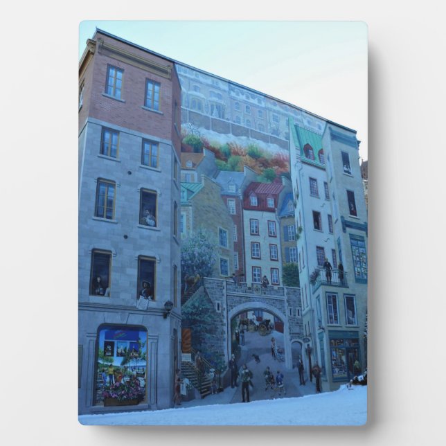 Mural in Old Quebec City, Quebec, Canada Plaque (Front)