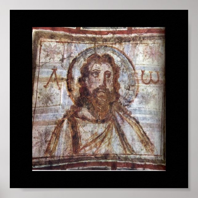 Mural painting from the catacomb of Commodilla. Poster (Front)