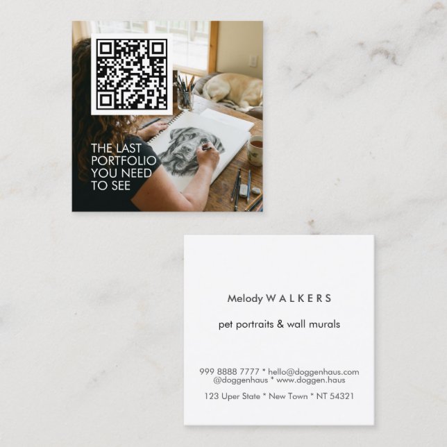 Mural wall painter  square business card (Front/Back)