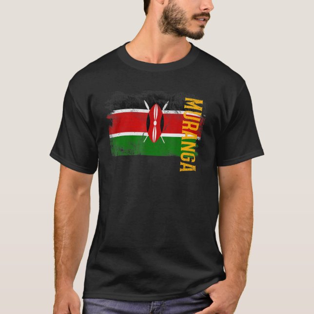 Muranga Kenya Flag For Kenyans Men Women Kids T-Shirt (Front)