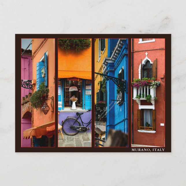 Murano, Italy 4 Photo Collage Custom Postcard (Front)