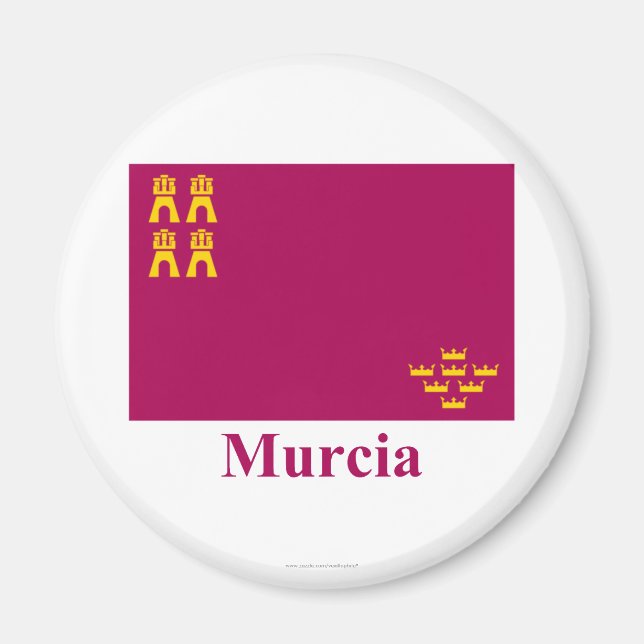 Murcia flag with name magnet (Front)
