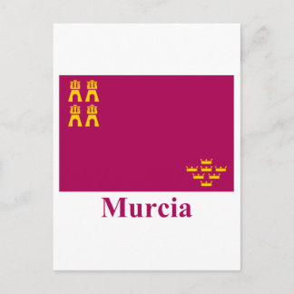 Murcia flag with name postcard