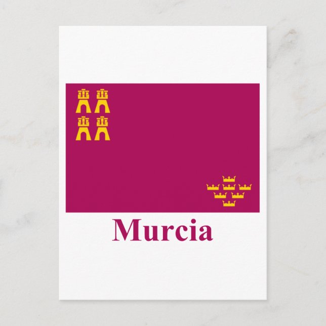 Murcia flag with name postcard (Front)