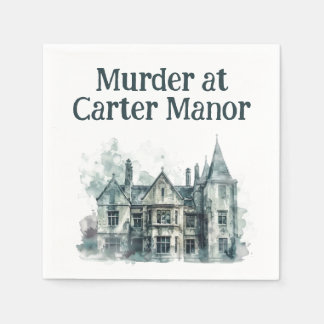 Murder at The Manor- Murder Mystery Night Napkin