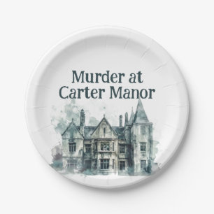 Murder at The Manor- Murder Mystery Night Paper Plate