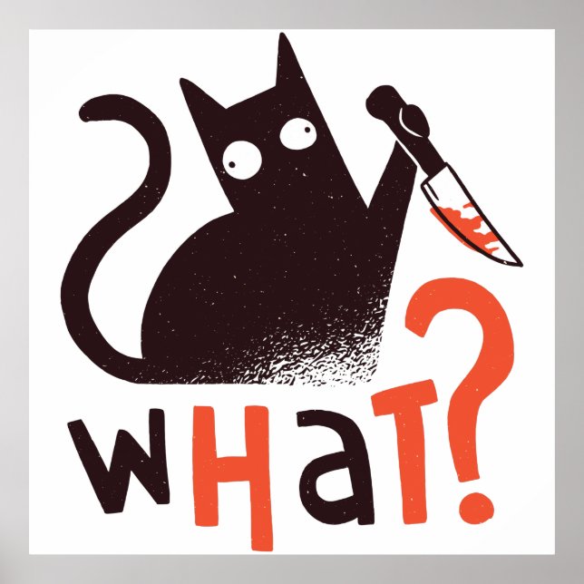 Murder Cat Funny Poster (Front)