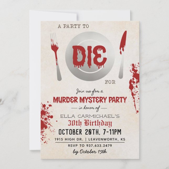 Murder Mystery Birthday Invitation (Front)