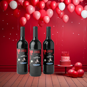 Murder mystery birthday party funny dark retro  wine label