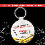 Murder Mystery Crime Birthday Souvenir Keychain<br><div class="desc">Introducing our Murder Mystery Crime Birthday Souvenir Keychain – the perfect keepsake for your thrilling birthday celebration! This keychain is designed to capture the essence of mystery and intrigue, making it an ideal party favour for your murder mystery-themed birthday bash. Crafted from durable materials, our keychain features a sleek and...</div>