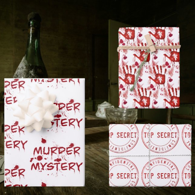 Murder mystery crime fan cold case blood wrapping paper sheet (Creator Uploaded)