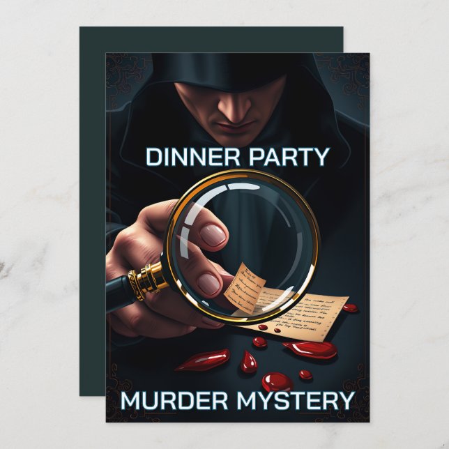 Murder mystery crime scene dinner party DIY Invitation (Front/Back)