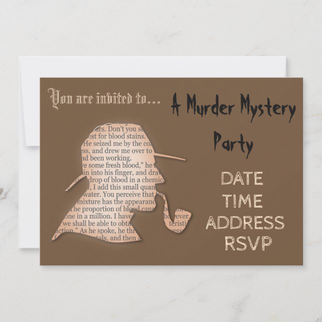 Murder Mystery detective theme party Invitation (Front)
