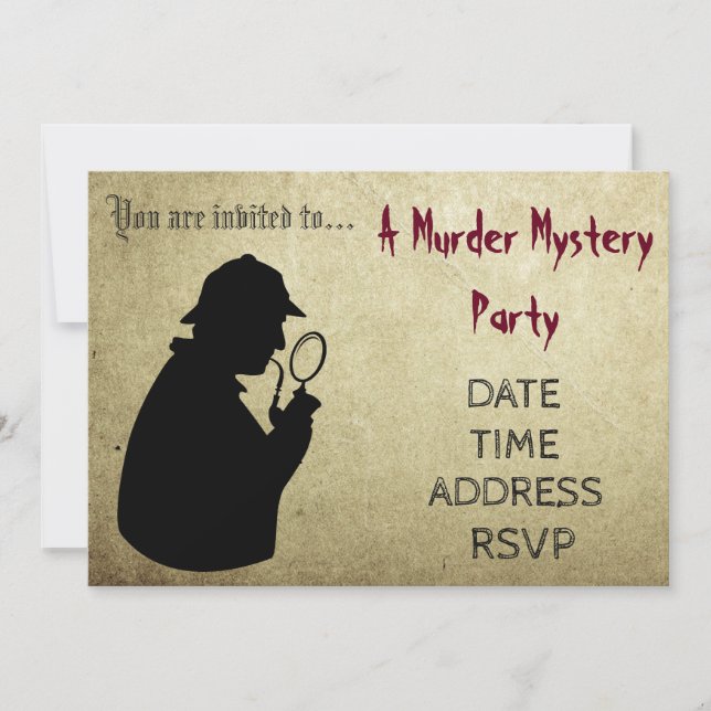 Murder Mystery detective theme party Invitation (Front)