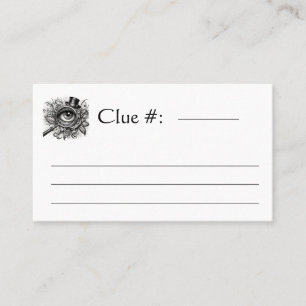 Murder Mystery Dinner Clue Business Card