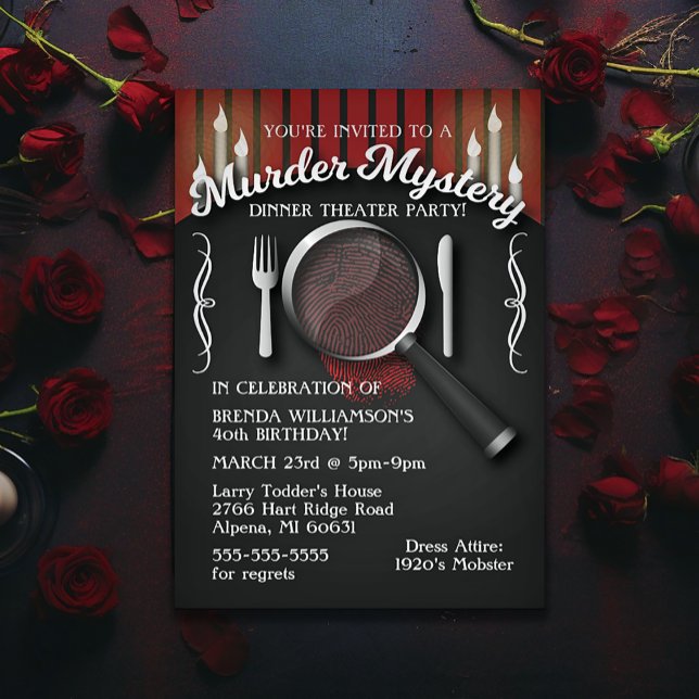 Murder Mystery Dinner Theatre Party Invitation (Murder Mystery Invitation)