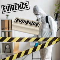 Murder Mystery Game Evidence Box Office Rubber Sta