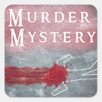 Murder Mystery Genre Square Book Cover Sticker