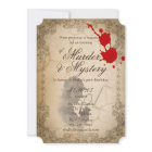 Murder Mystery Invites Vintage Parchment Classy
