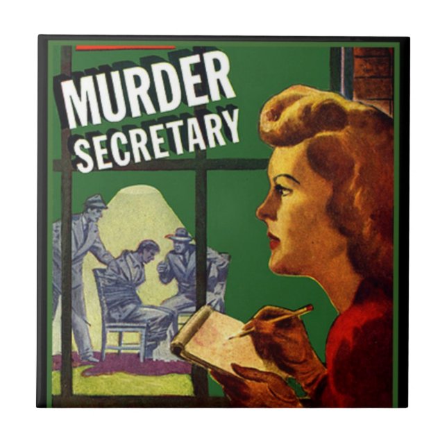 Murder Secretary Pulp Fiction Tile (Front)