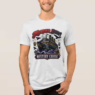 Murder Ship Mystery Cruise Vintage Detective Desig Tri-Blend Shirt