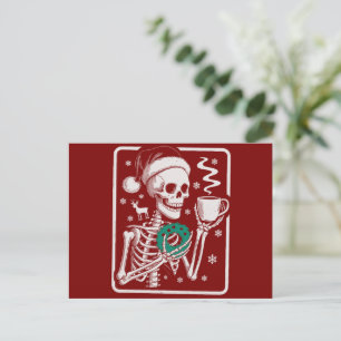 Murder Shows Friends Horror Tee Skeleton Christmas Holiday Postcard
